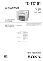 Sony TC-TX101 - Service Manual